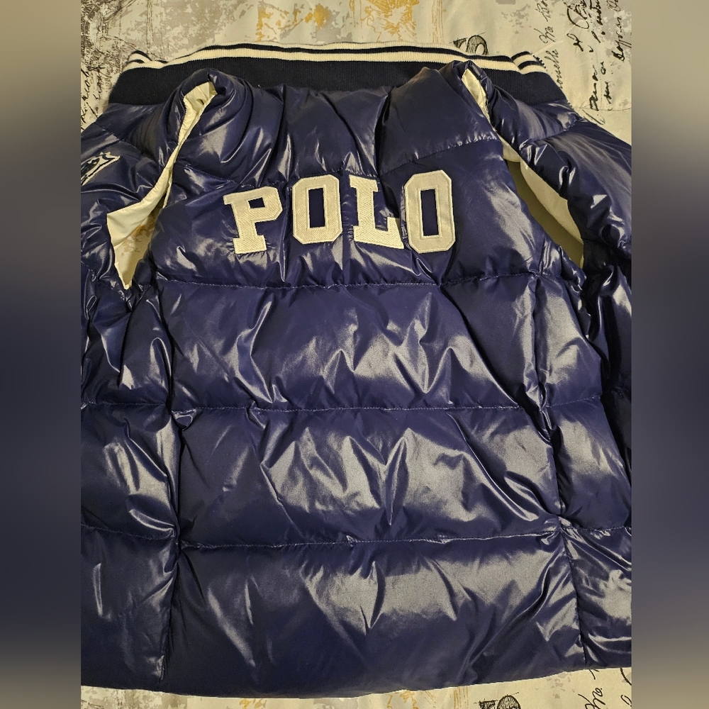 Polo reversable Navy Blue and white Puffer Vest - Picture 5 of 9